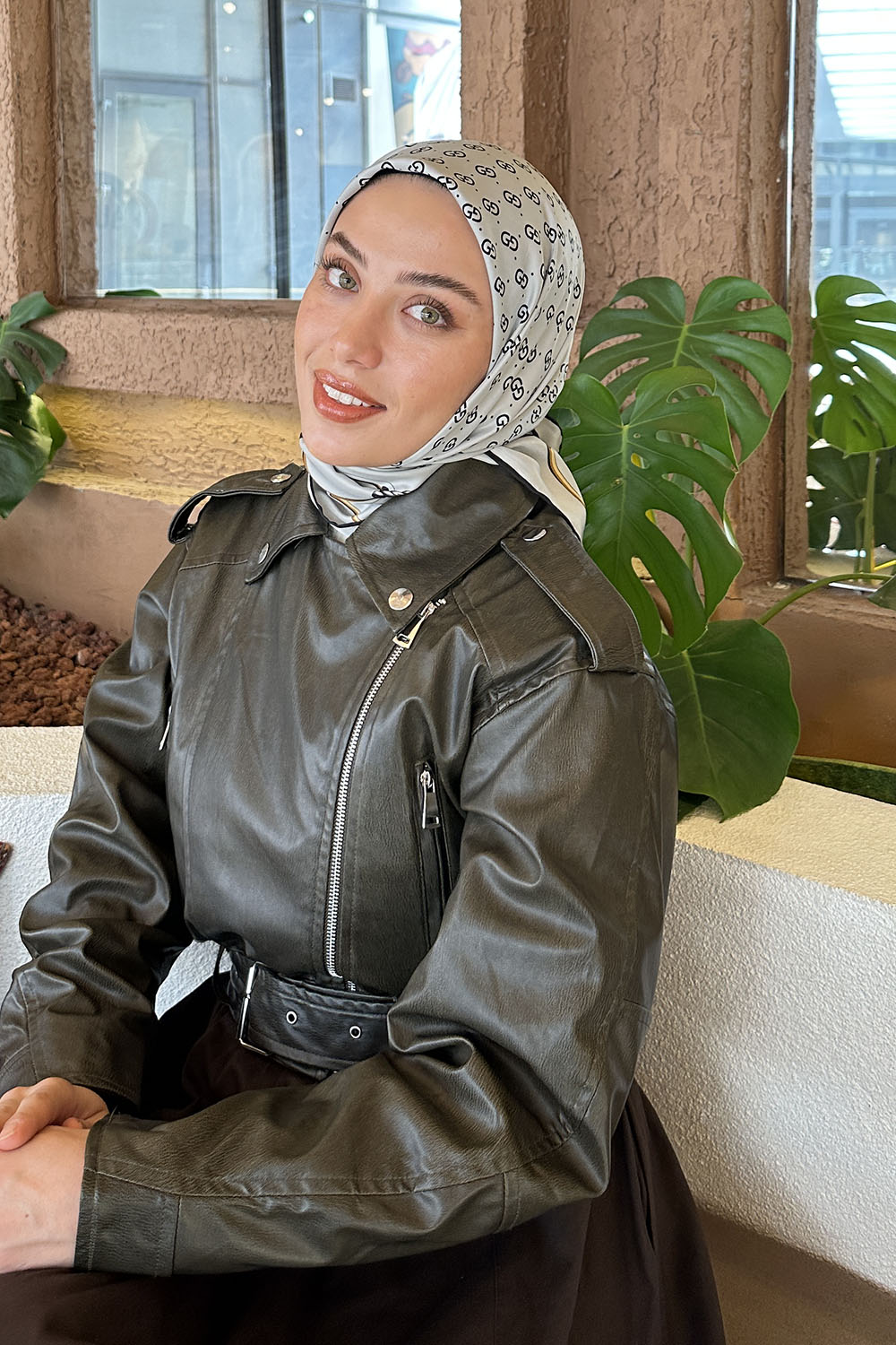 Lamelif G Desen Rayon Eşarp Gri