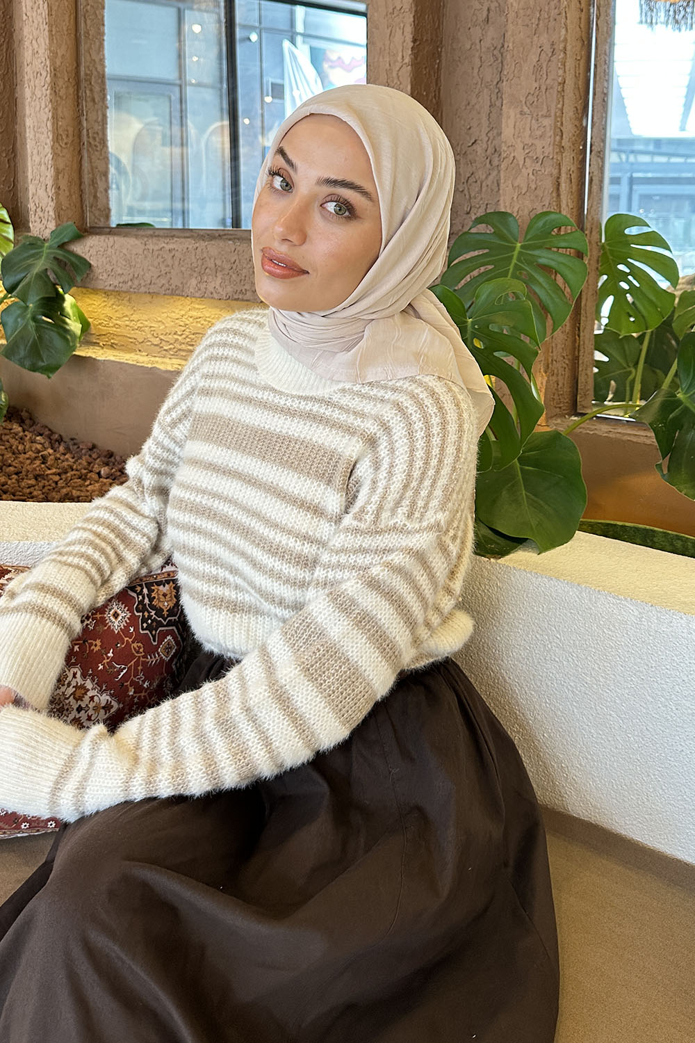 liseli Bambu Eşarp Taş