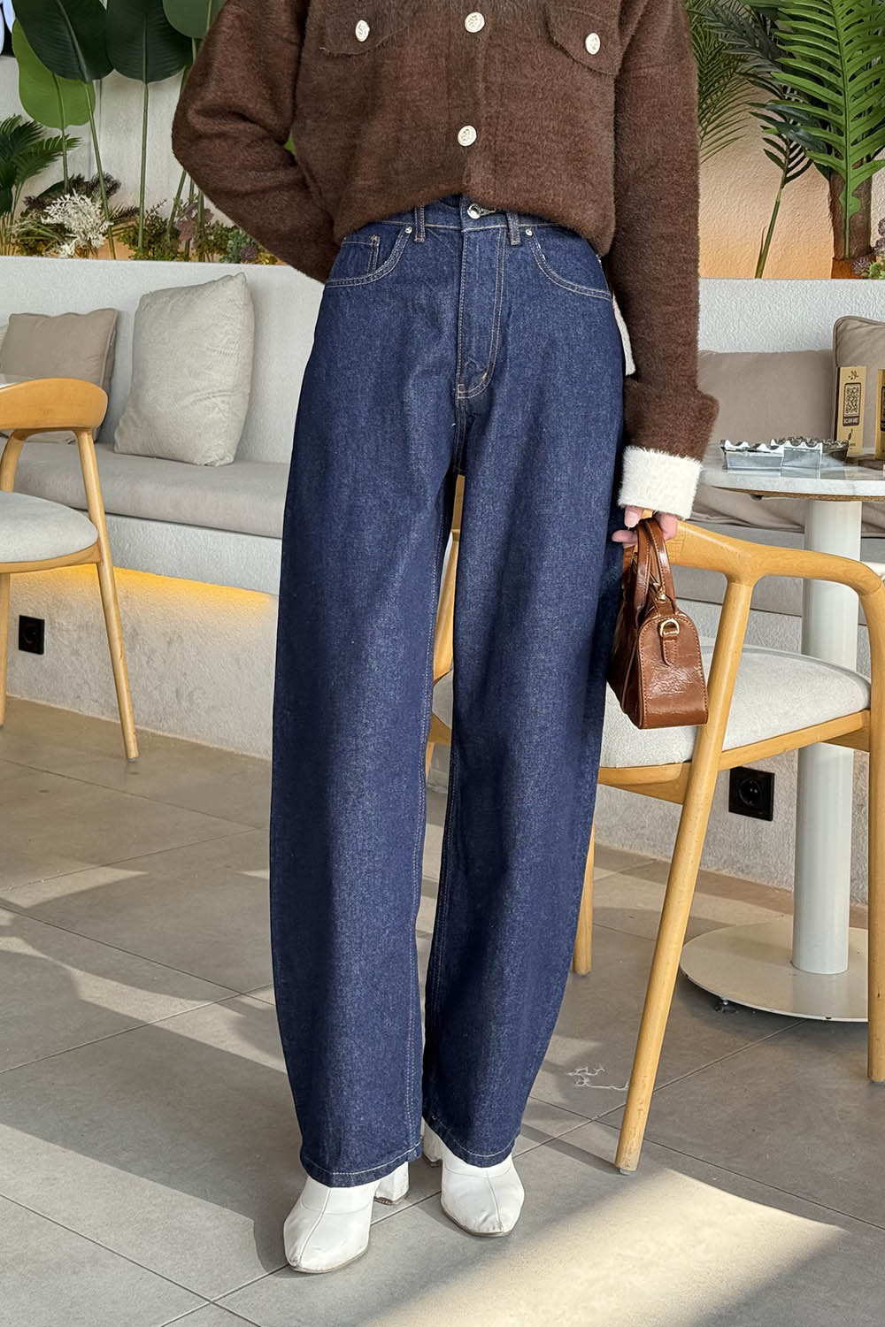 Lamelif Barrel Jean Koyu Mavi