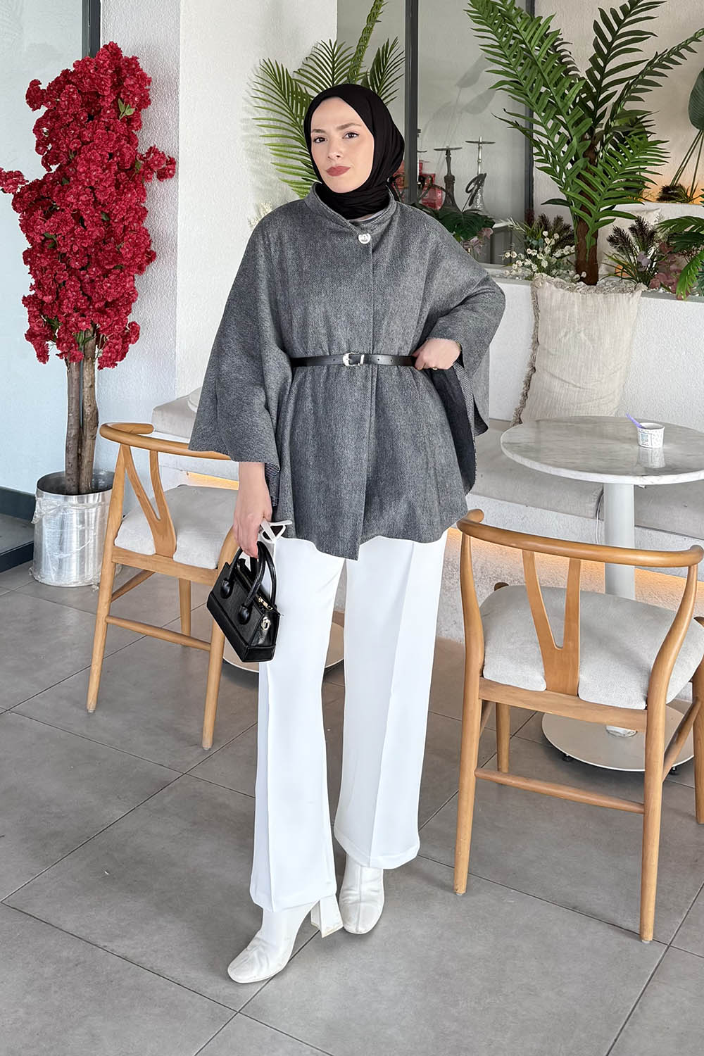 Lamelif Kemerli Panço Gri