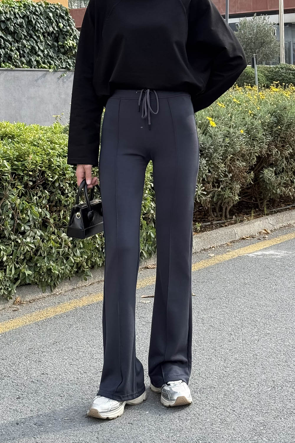 Lamelif Modal Çımalı Pantolon Antrasit