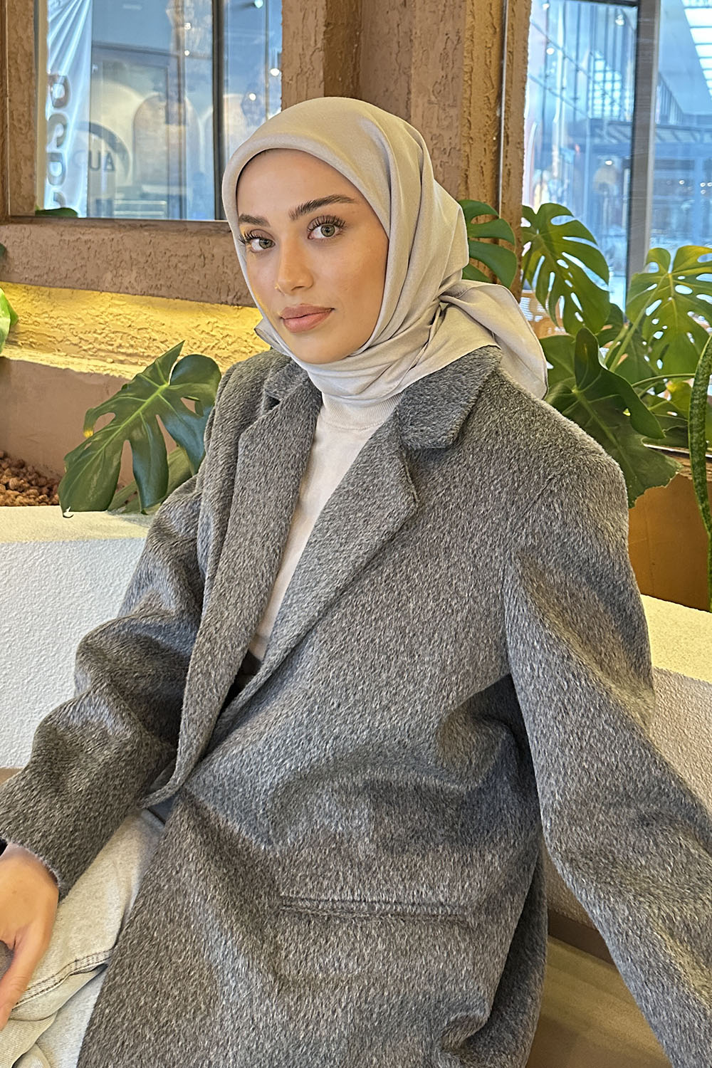 Lamelif Star Eşarp Gri