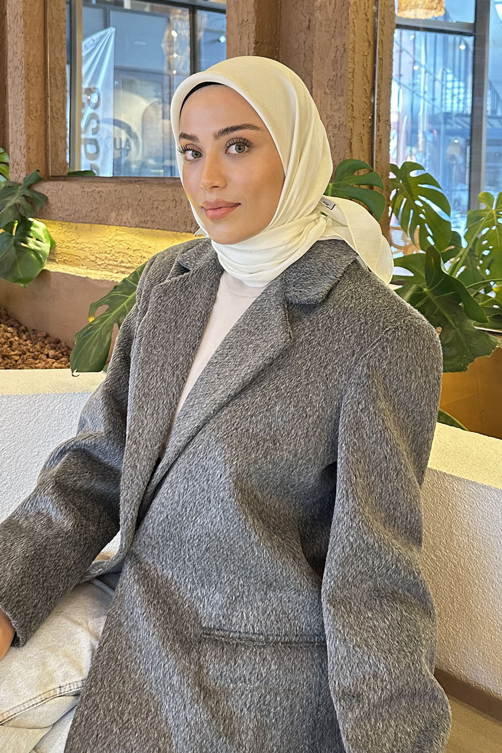 Lamelif Star Eşarp Krem