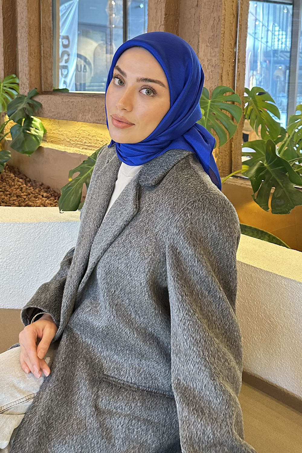 Lamelif Star Eşarp Saks Mavisi