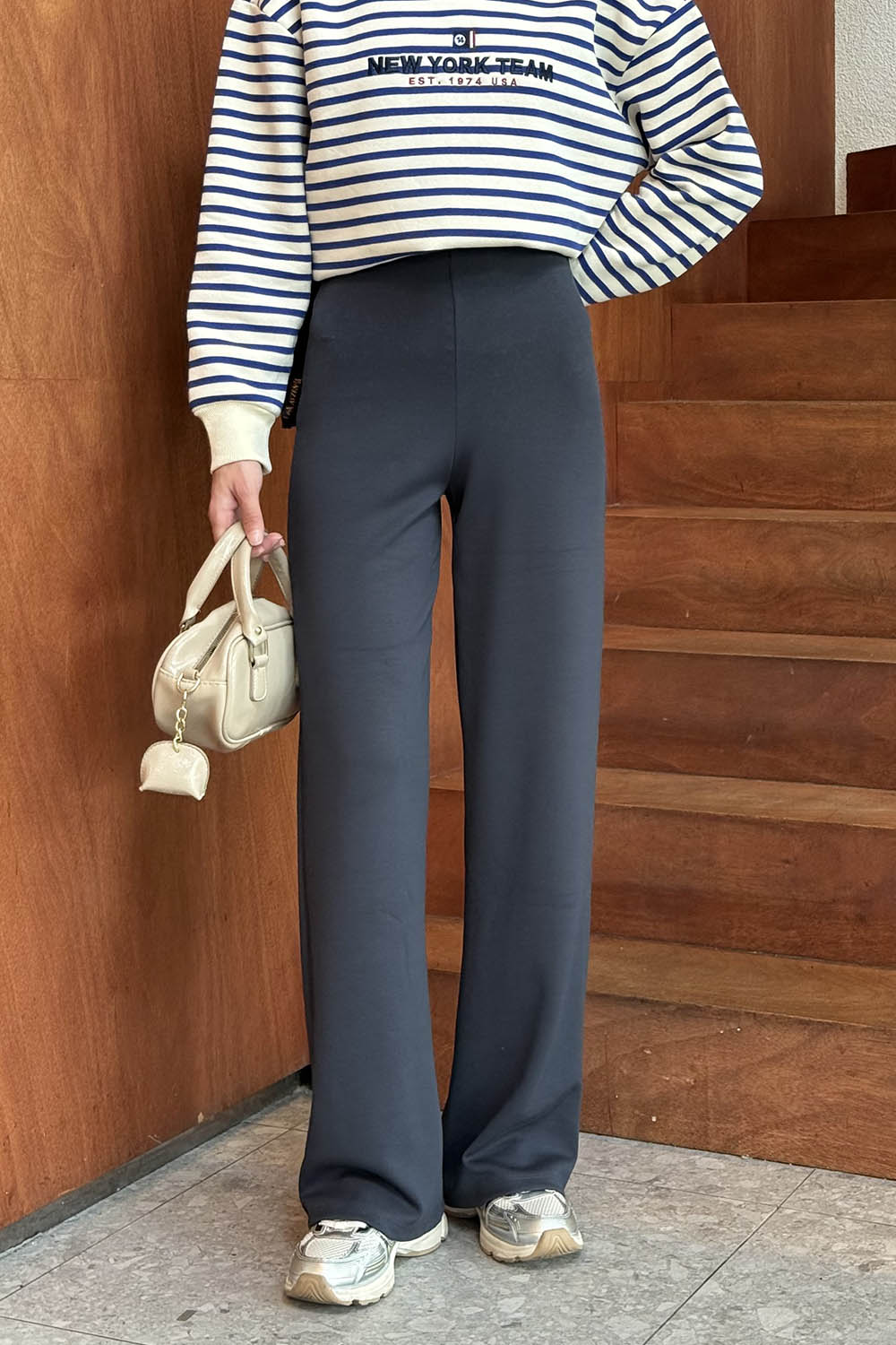 Lamelif Bel Lastikli Modal Eşofman Altı Antrasit