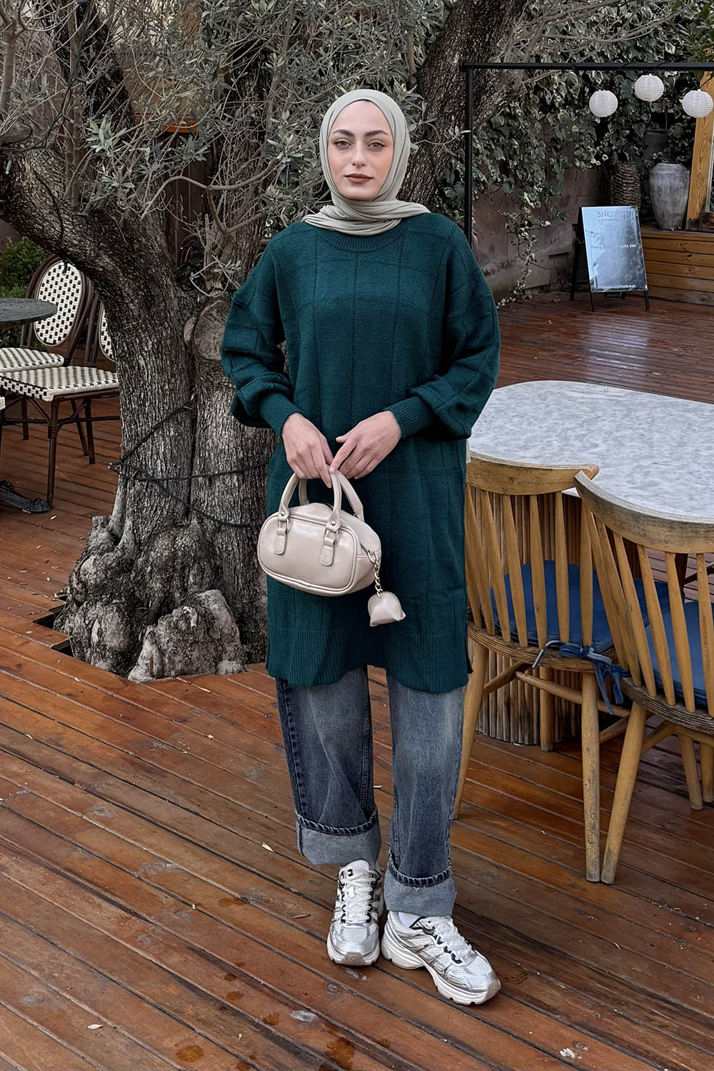 Lamelif Yumoş Triko Kazak Zümrüt