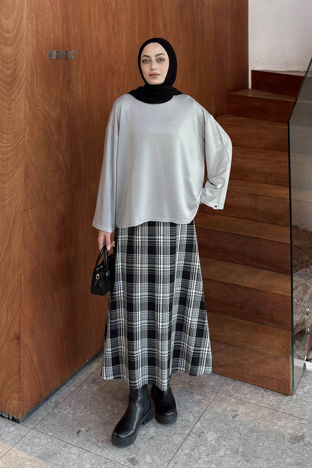 Lamelif Kol Armalı Sweatshirt Gri