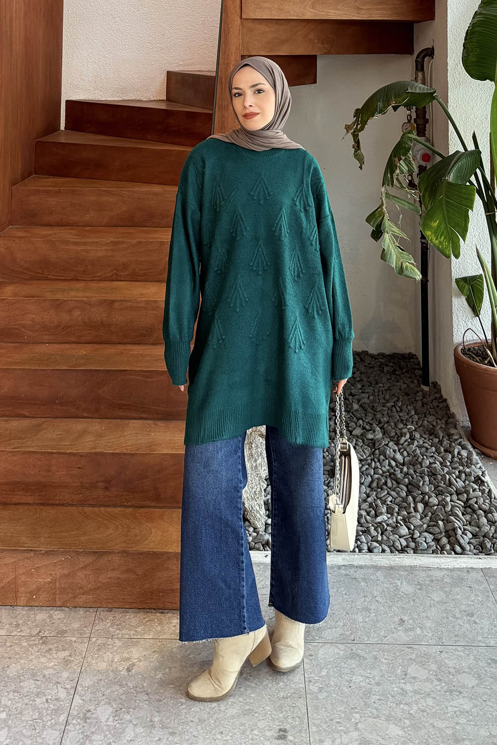 Lamelif Nakışlı Kazak Zümrüt