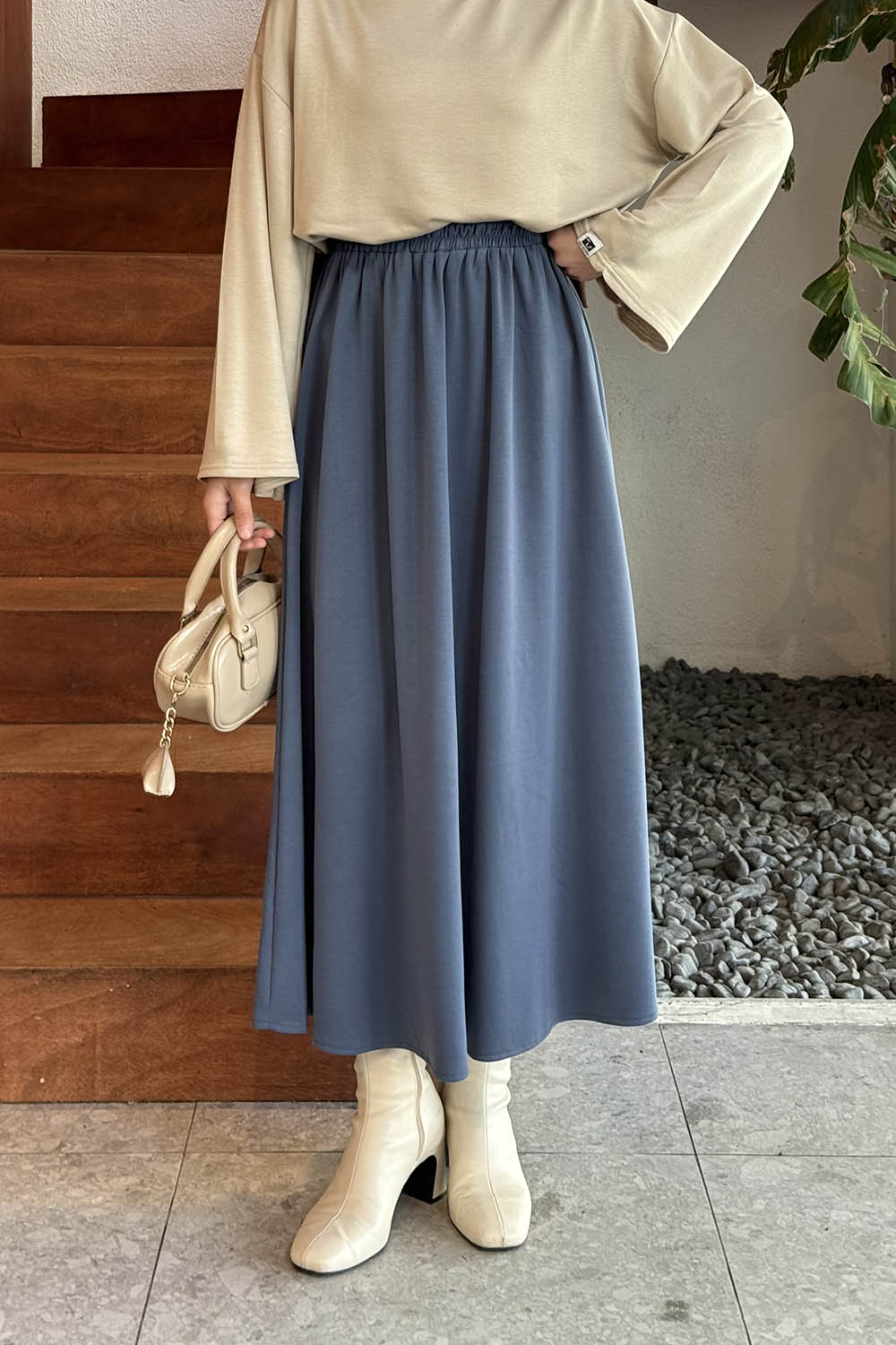 Lamelif Oysho Tesettür Etek Lacivert