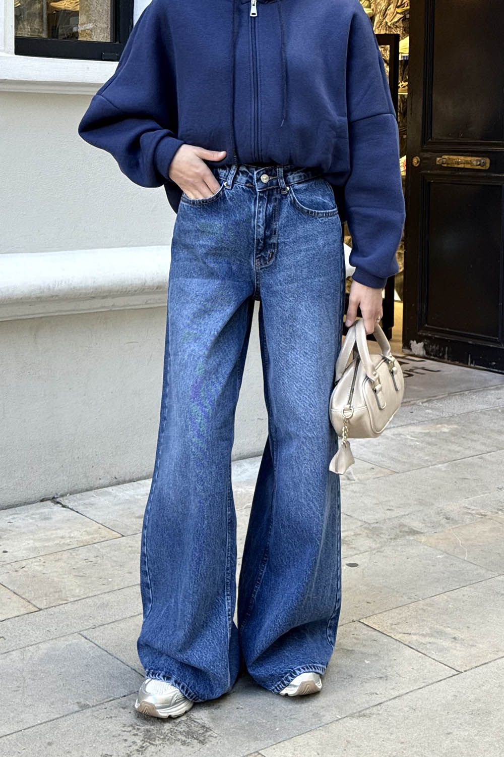 Lamelif Bol Paça Pantolon Açık Mavi