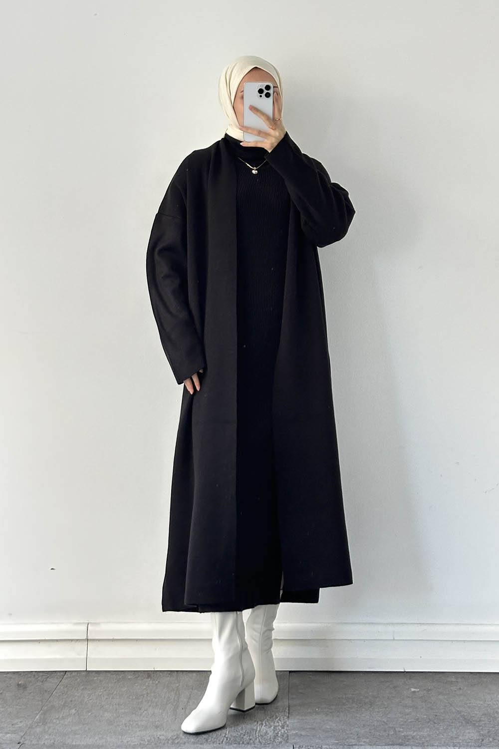 Lamelif Hırka-Elbise İkili Takım Siyah