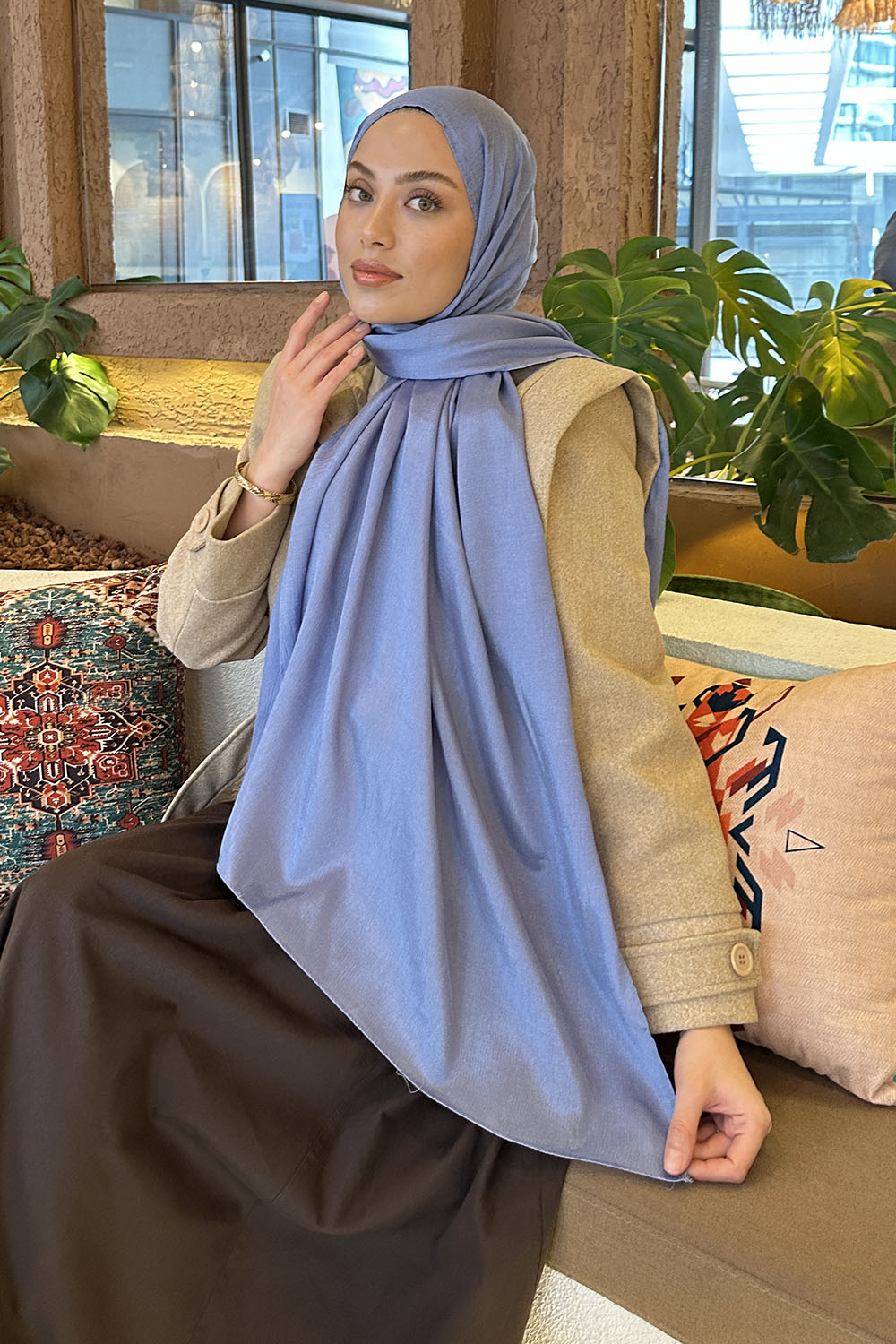 Lamelif Star Şal Gök Mavisi