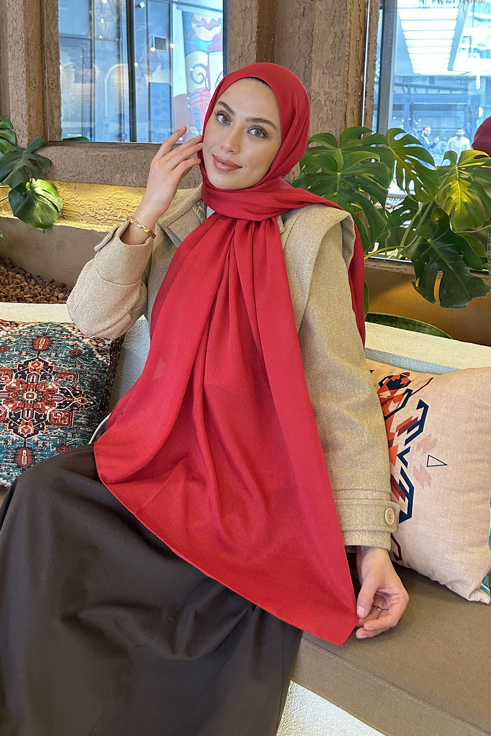 Lamelif Star Şal Kırmızı