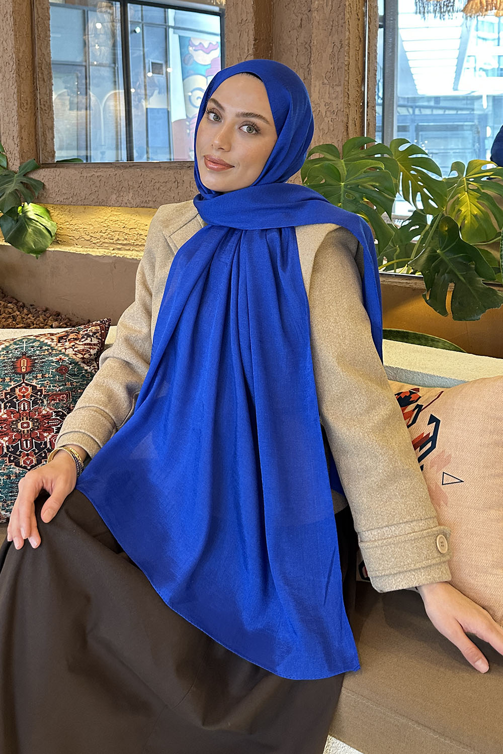 Lamelif Star Şal Saks Mavisi