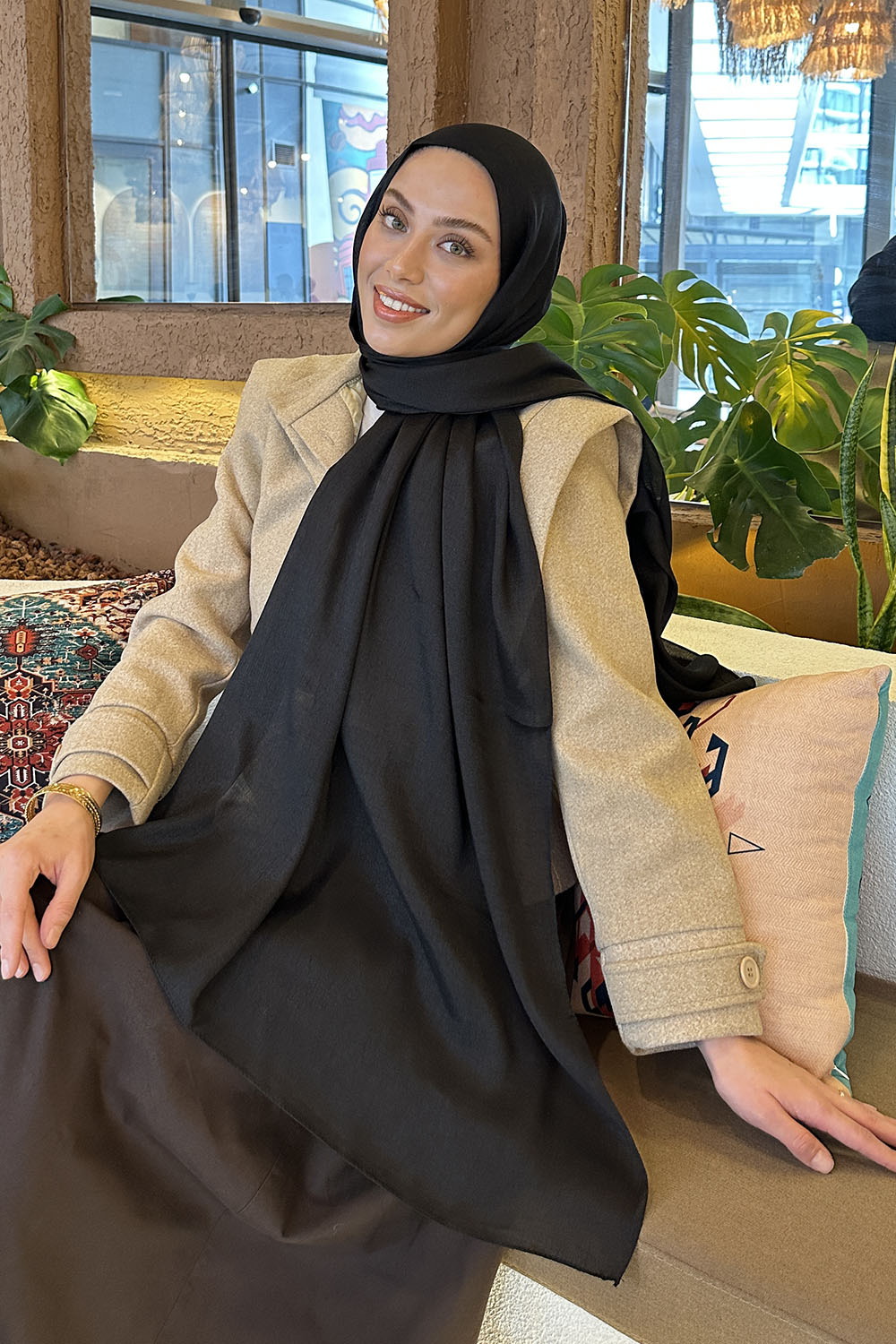 Lamelif Star Şal Siyah