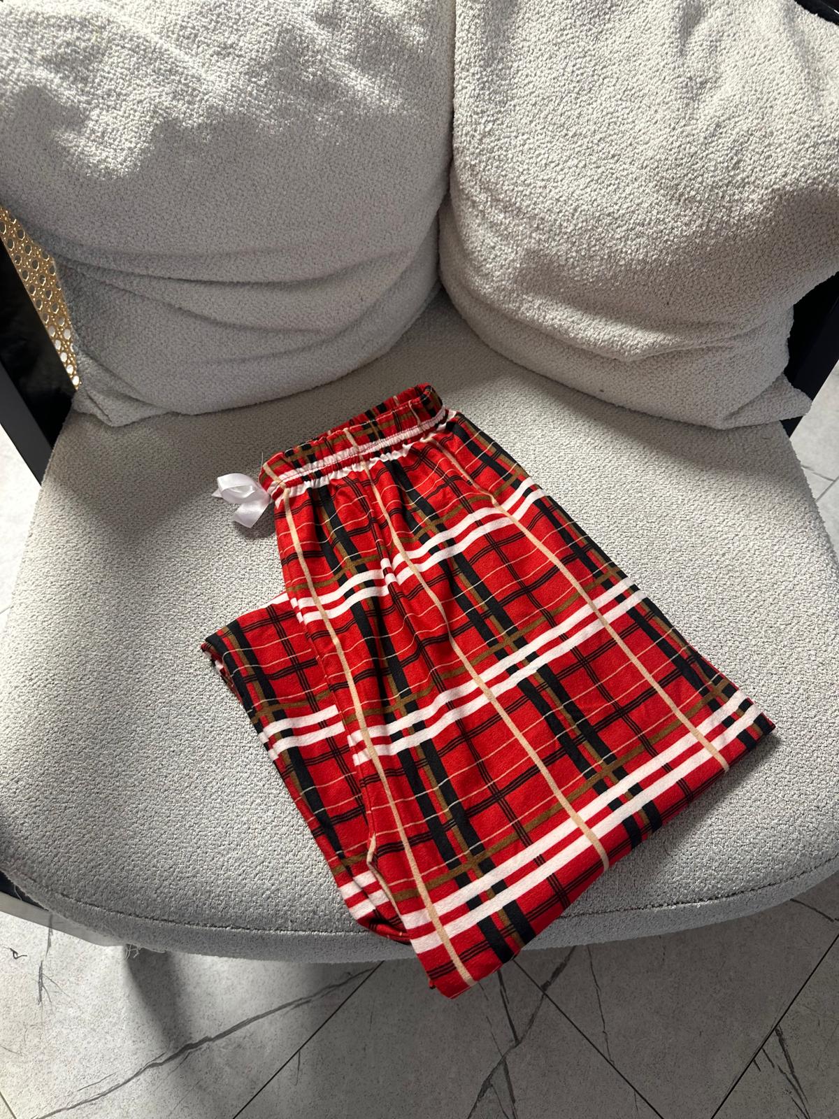 Lamelif Milan Kumaş Ekose Desenlı Pijama Altı