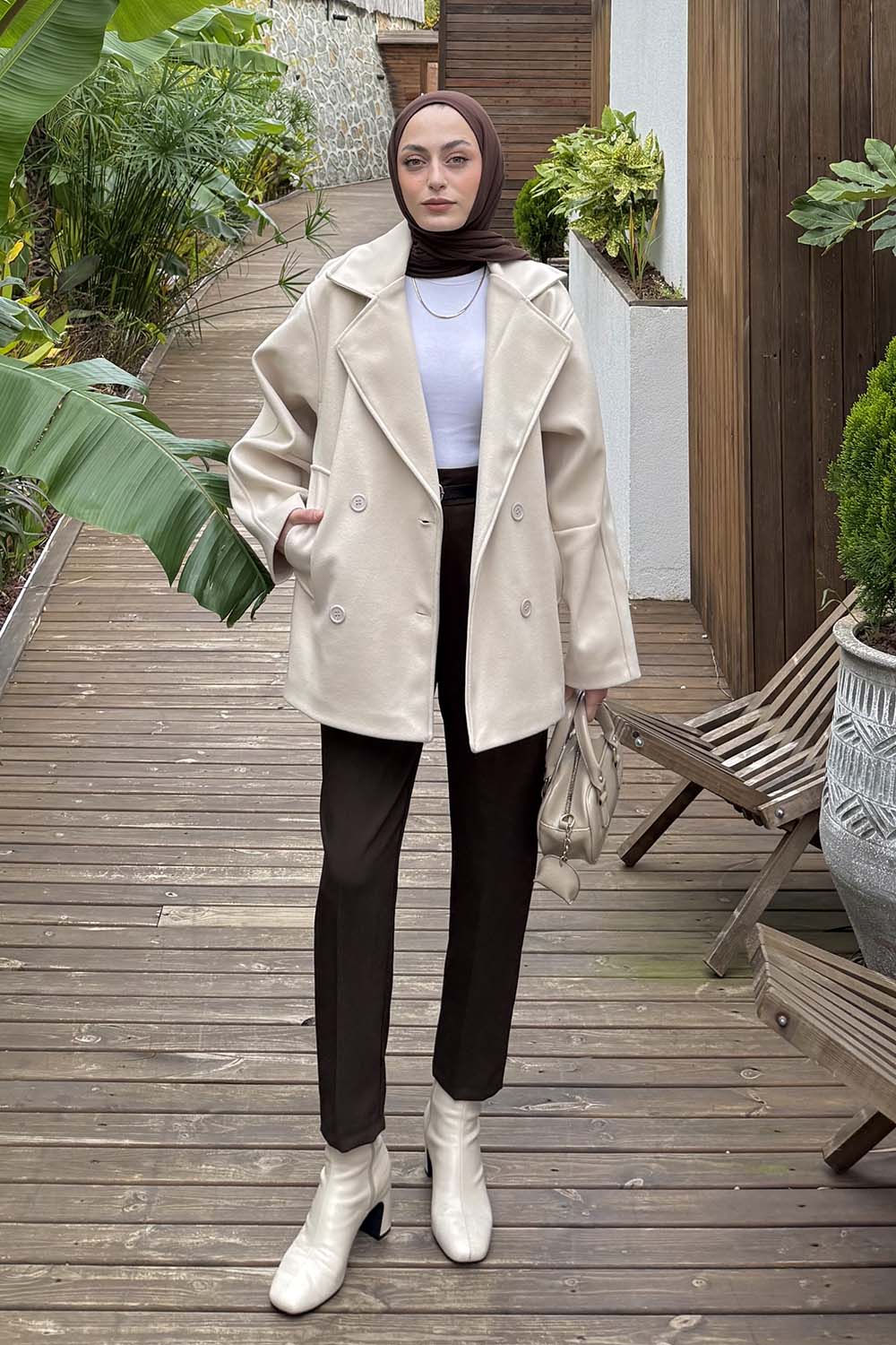 Lamelif Fleto Cep Kaban Krem