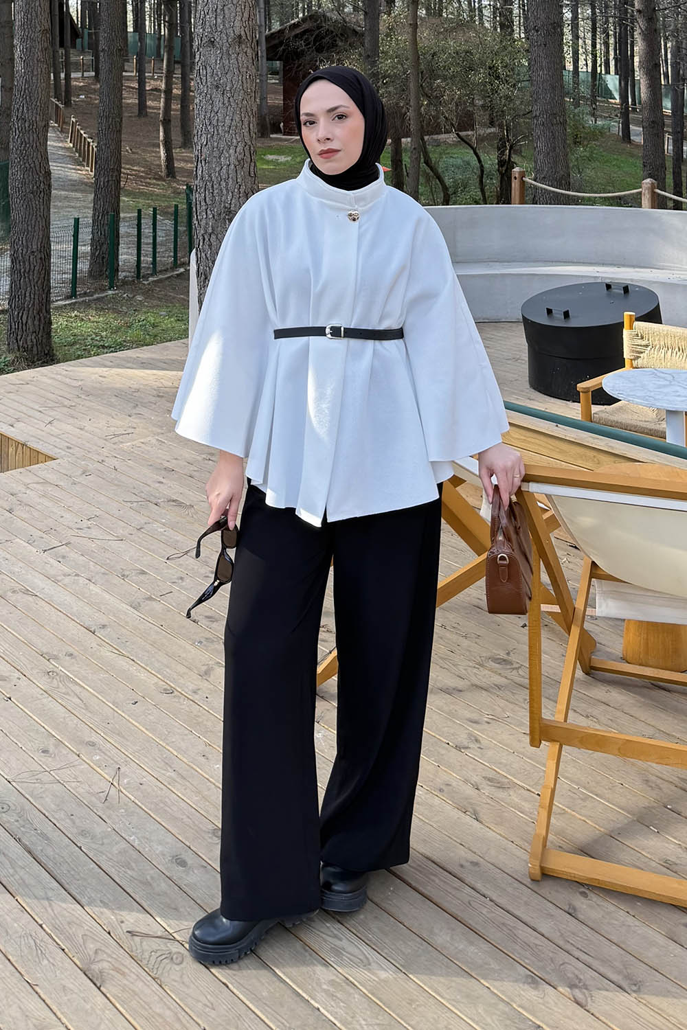 Lamelif Kemerli Panço Beyaz