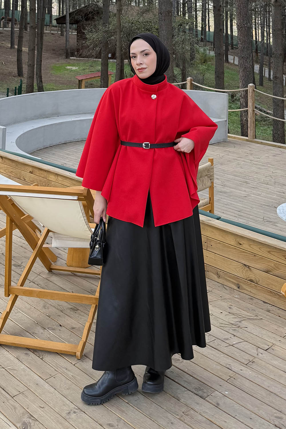 Lamelif Kemerli Panço Bordo