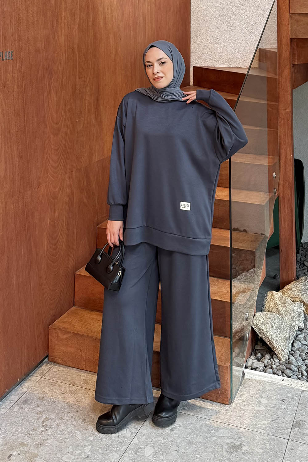 Lamelif Armalı Basic Oysho Takım Antrasit