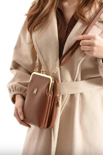 Tan Buckle Skin Hand Bag Bag