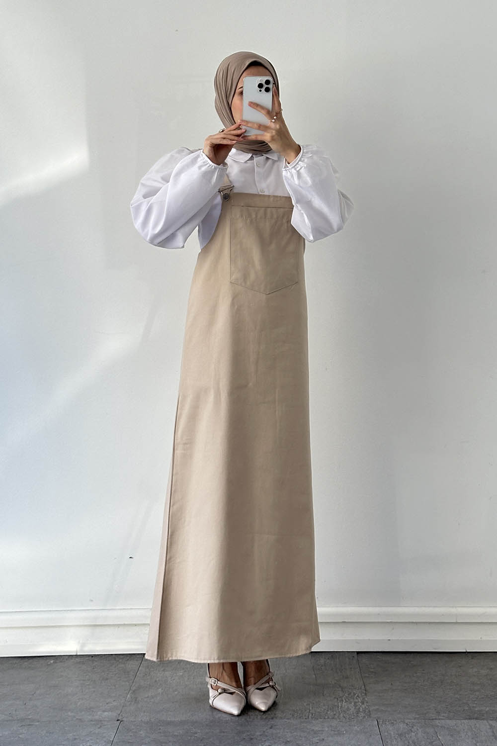 Cream Normal Neck Cotton Dresess