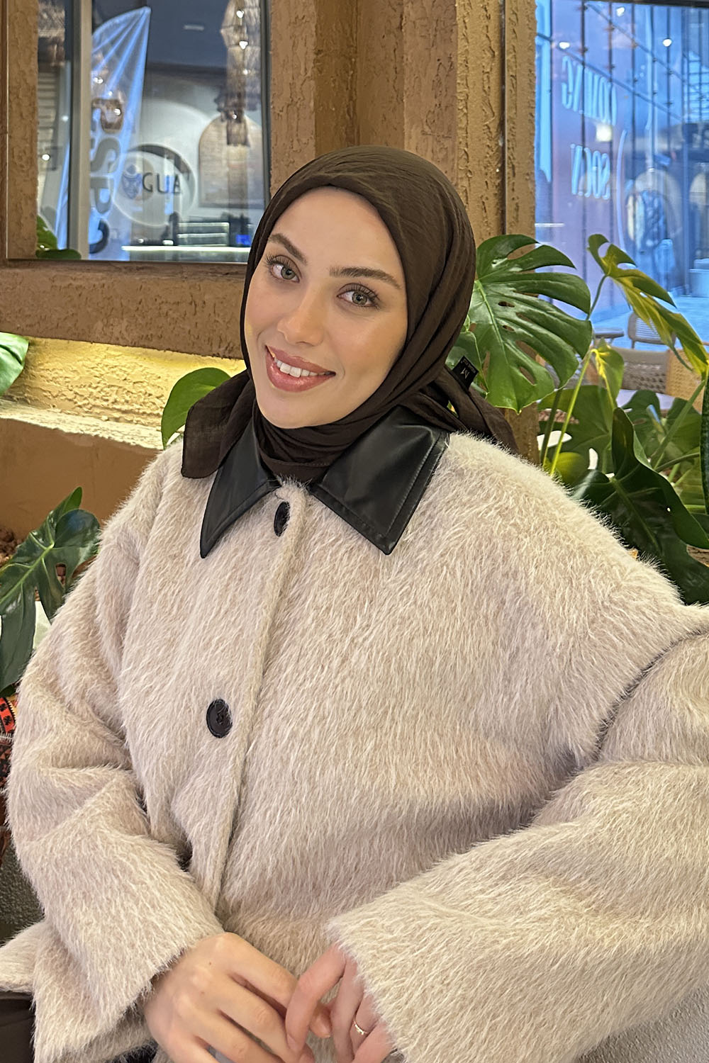 Lamelif Comfort Pamuk Eşarp Acı Kahve