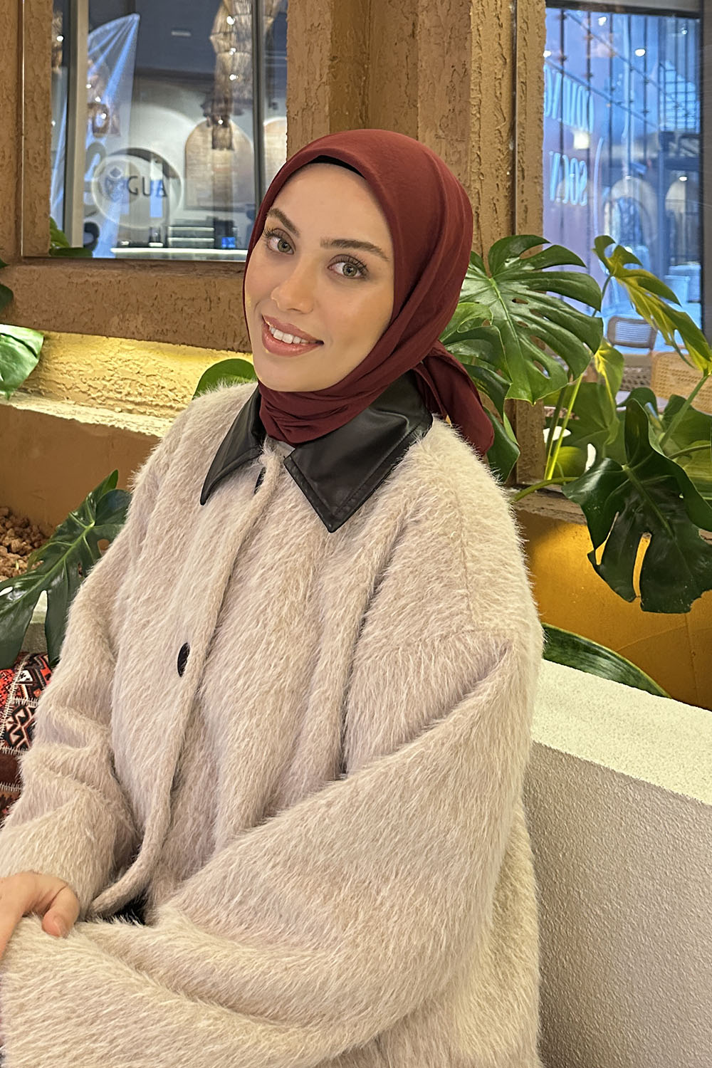 Lamelif Comfort Pamuk Eşarp Bordo