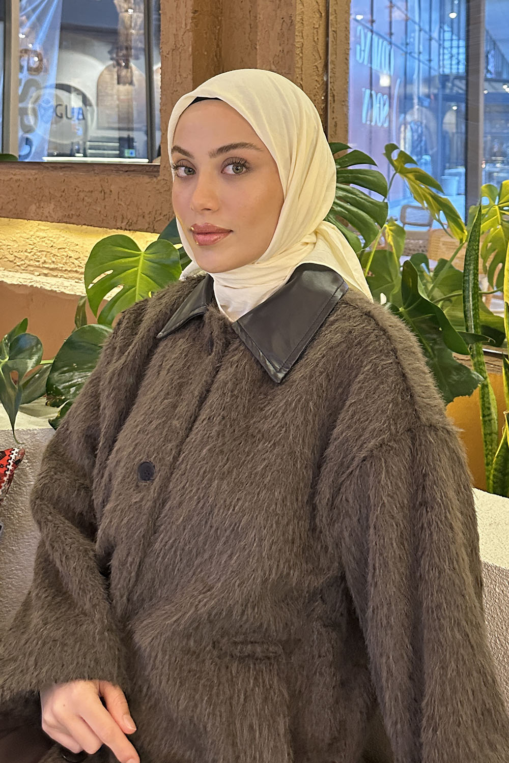 Lamelif Comfort Pamuk Eşarp Ekru