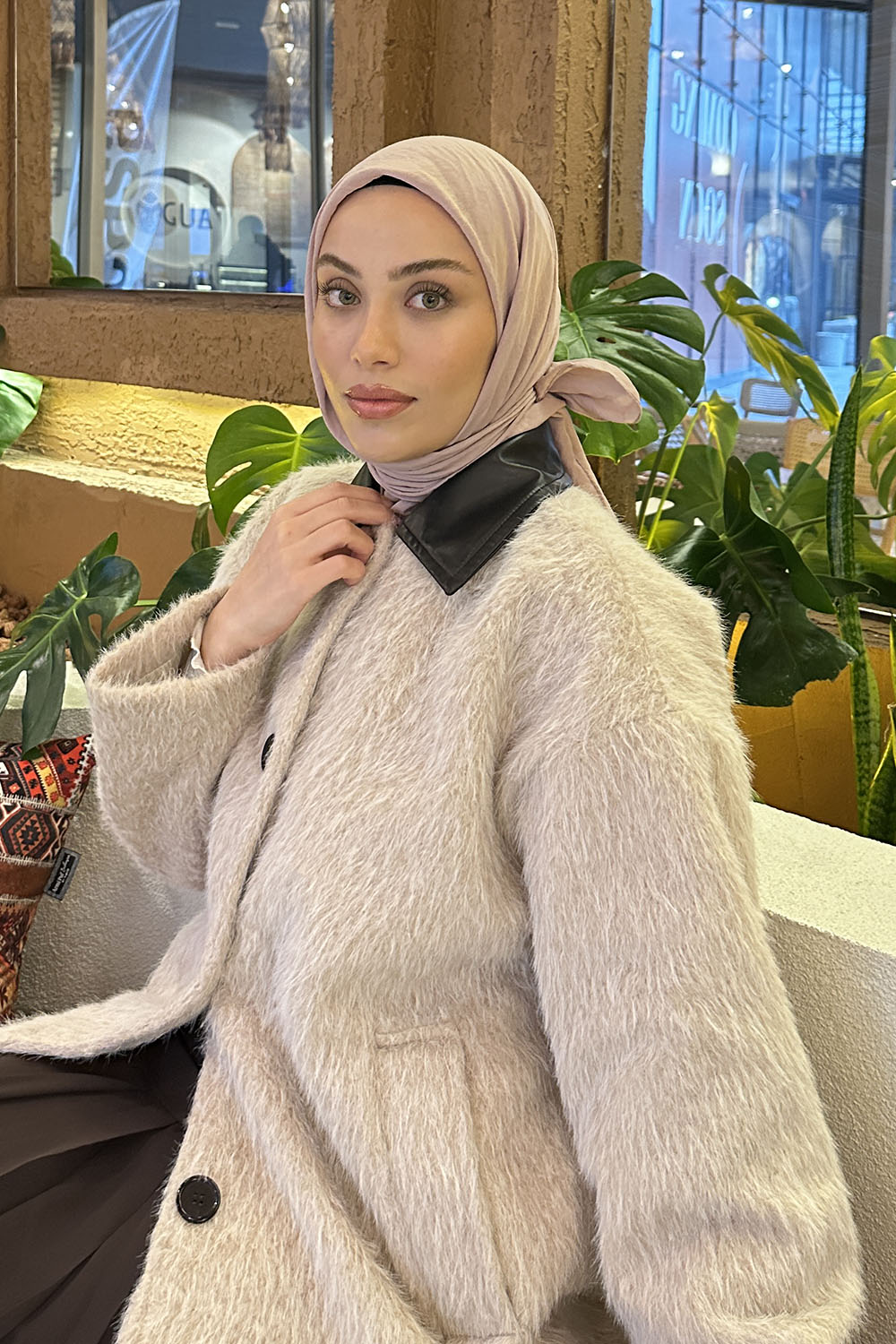 Lamelif Comfort Pamuk Eşarp Pudra