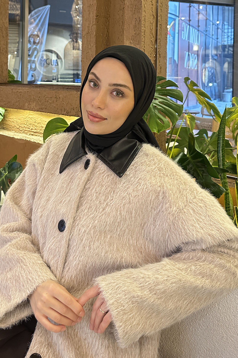 Lamelif Comfort Pamuk Eşarp Siyah