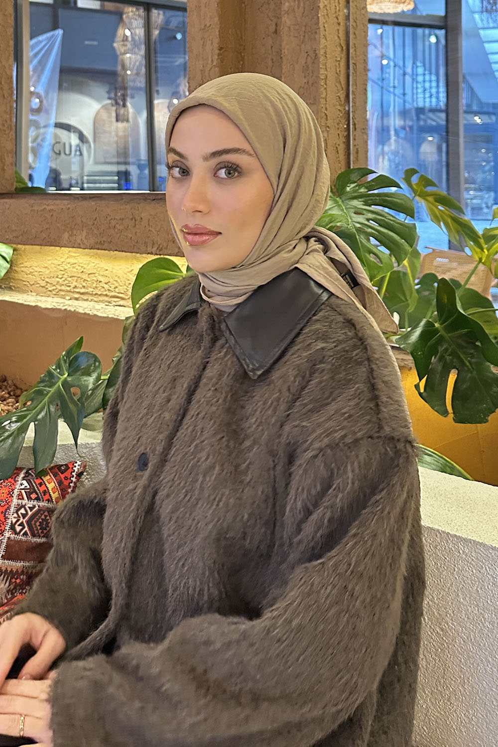 Lamelif Comfort Pamuk Eşarp Toprak