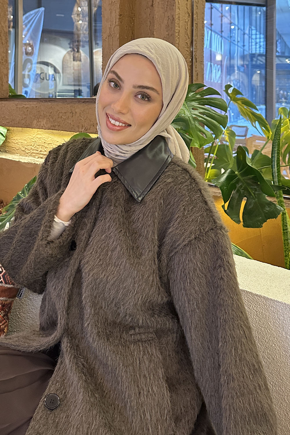 Lamelif Comfort Pamuk Eşarp Vizon