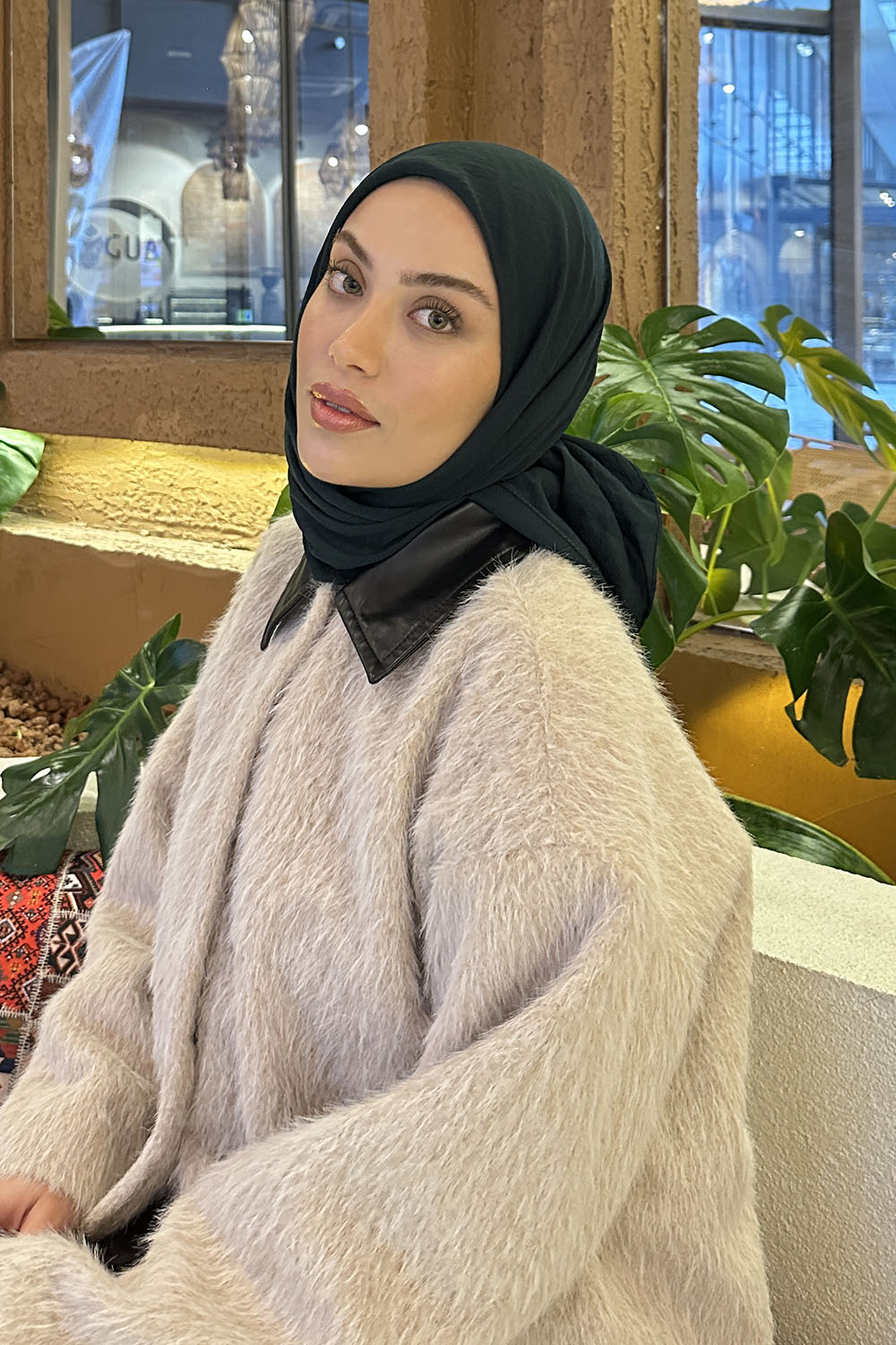 Lamelif Comfort Pamuk Eşarp Zümrüt Yeşili