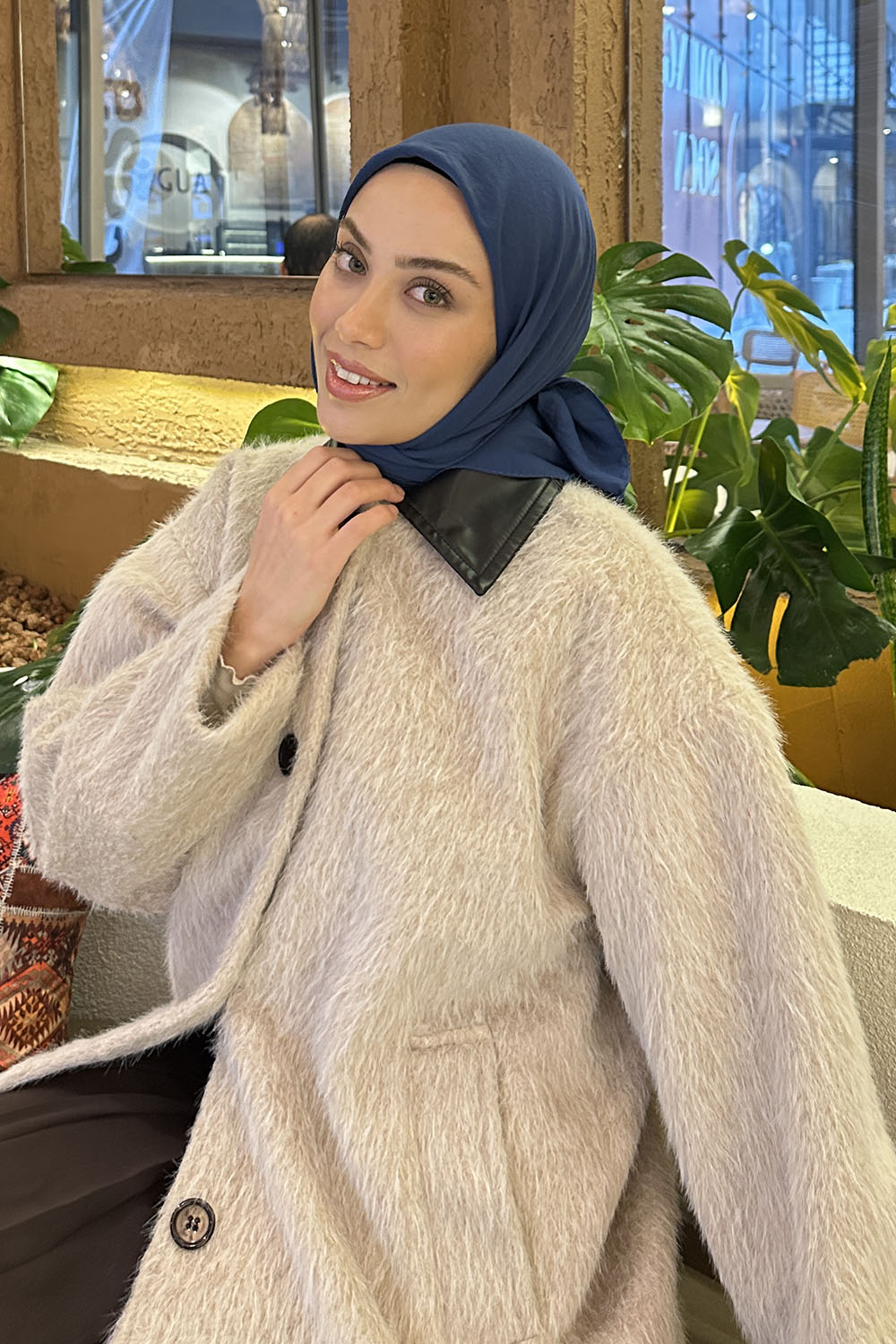 Lamelif Soft Touch Eşarp Gece Mavisi