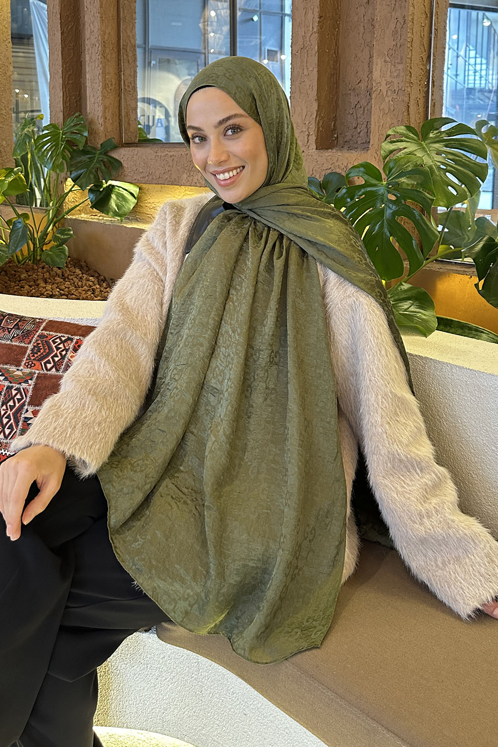 Lamelif  G Desen Ayrobin Floş Jakar  Şal Adaçayı