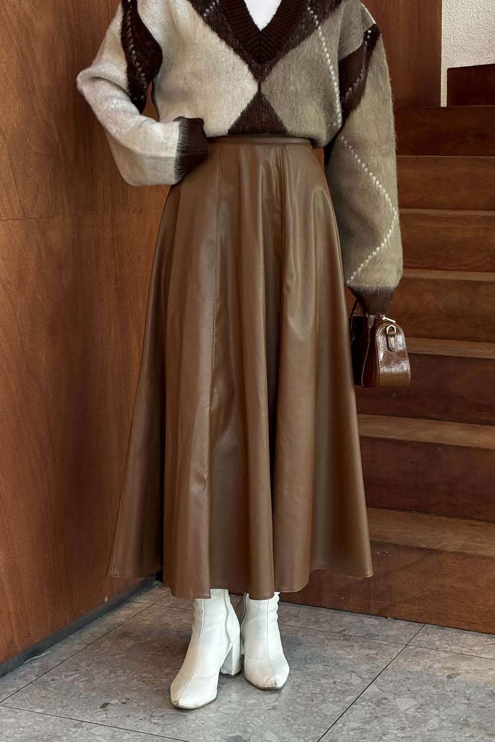 Lamelif Deri Etek Taba