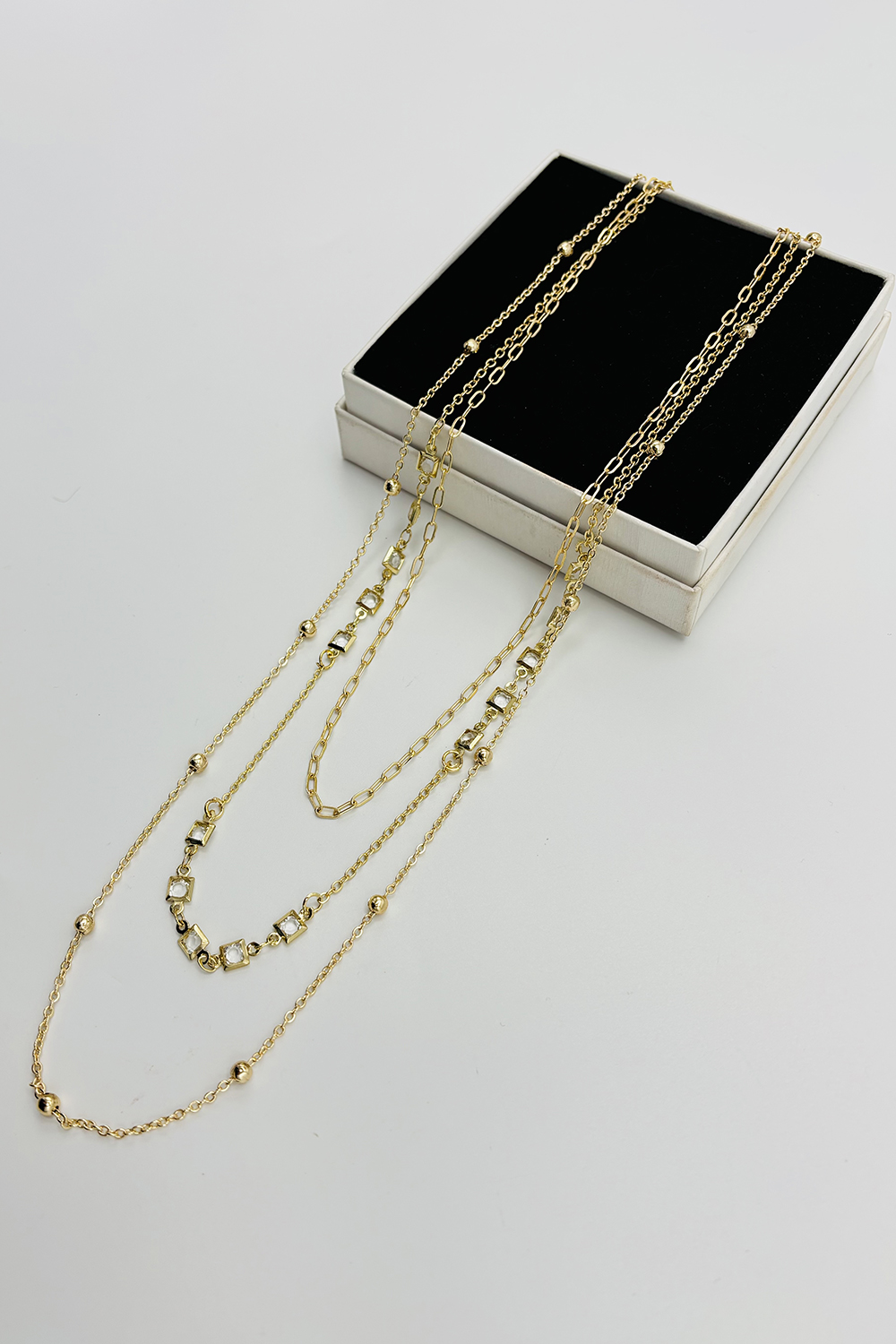 Gold Silver Straight Necklace