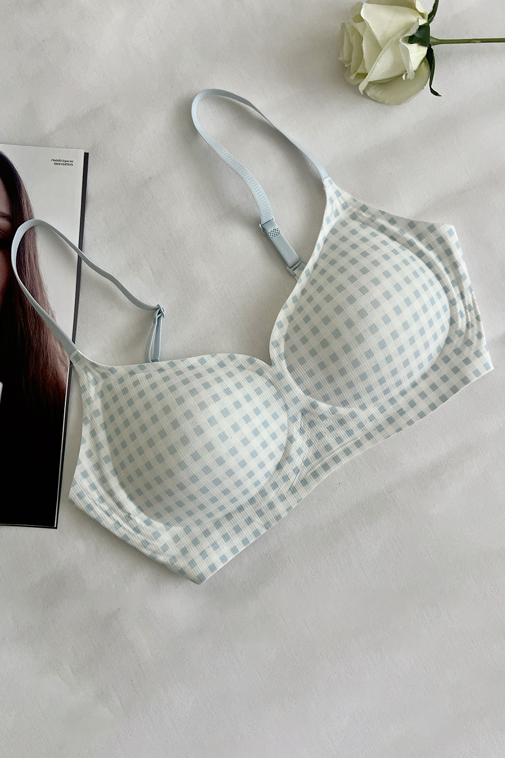 Lamelif İhracat Kare Desen Hafif Destekli Sütyen