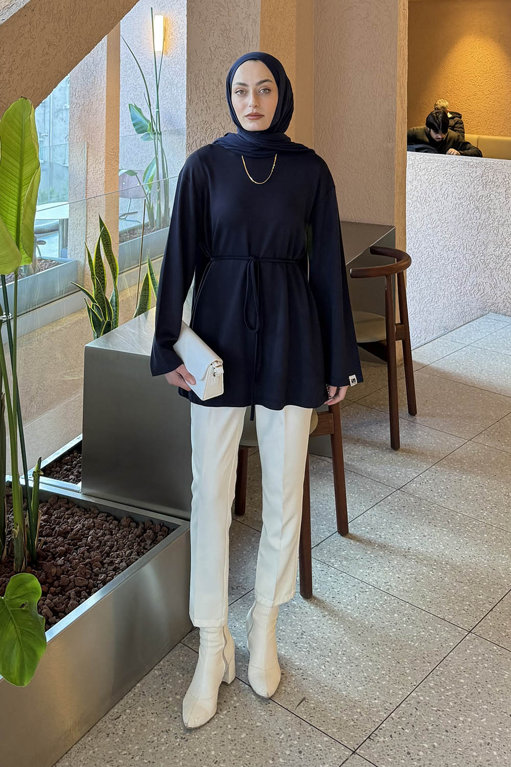 Lamelif Bağlama Detaylı Oysho Sweat Lacivert