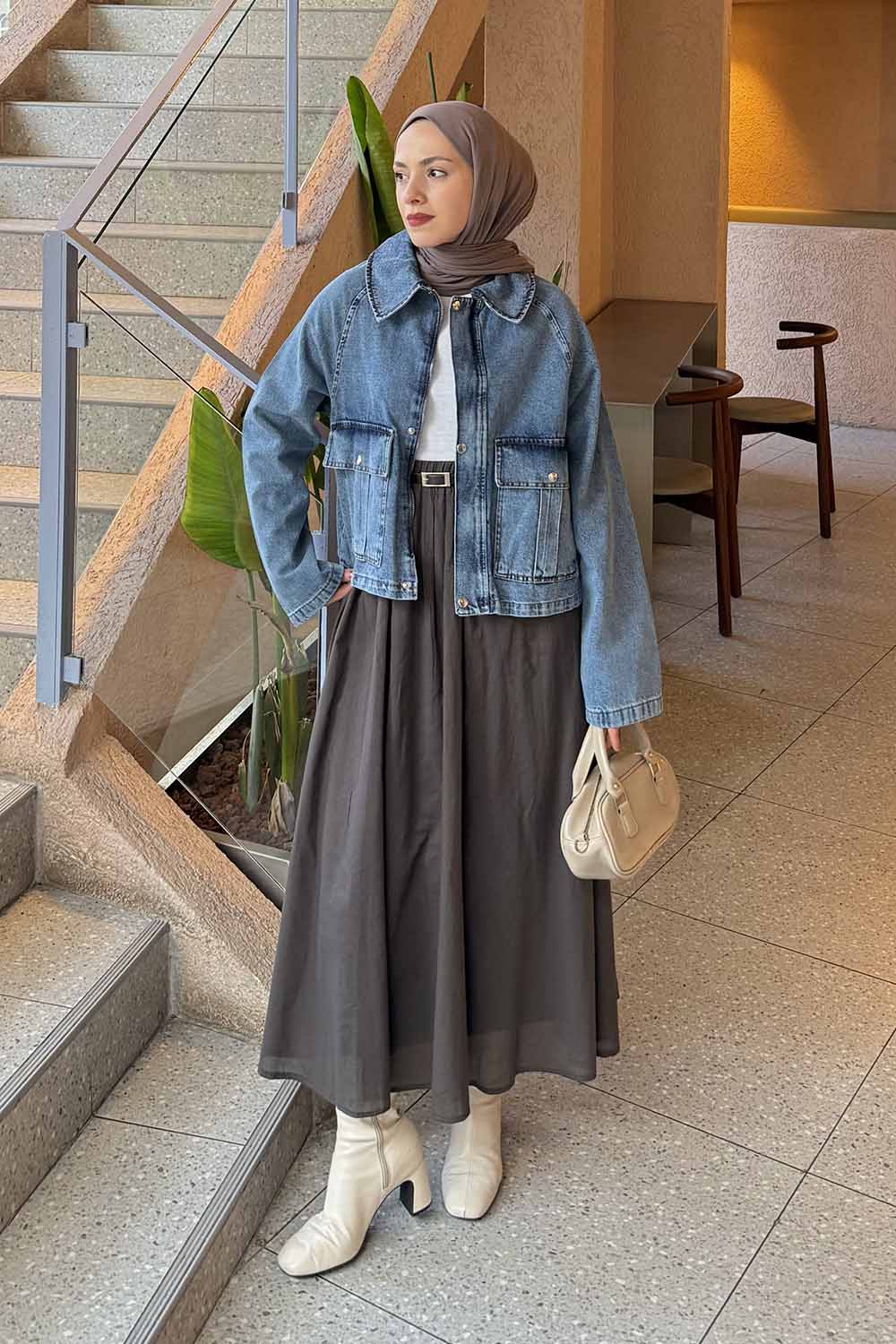 Lamelif Çıtçıtlı Denim Ceket Kot Mavisi