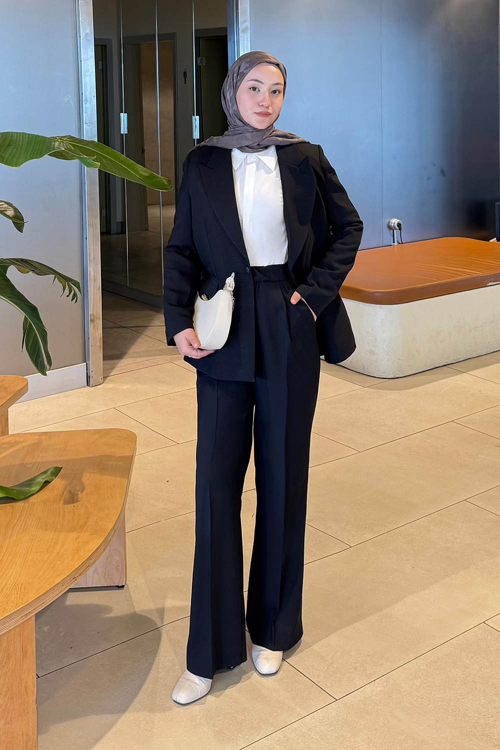 Lamelif Pens Detaylı Gizli Cep Ceket Siyah