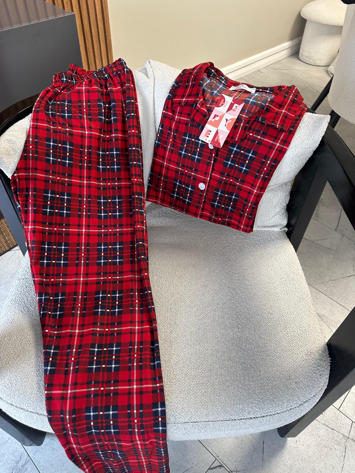 Lamelif Ekose Desen Pijama Takımı