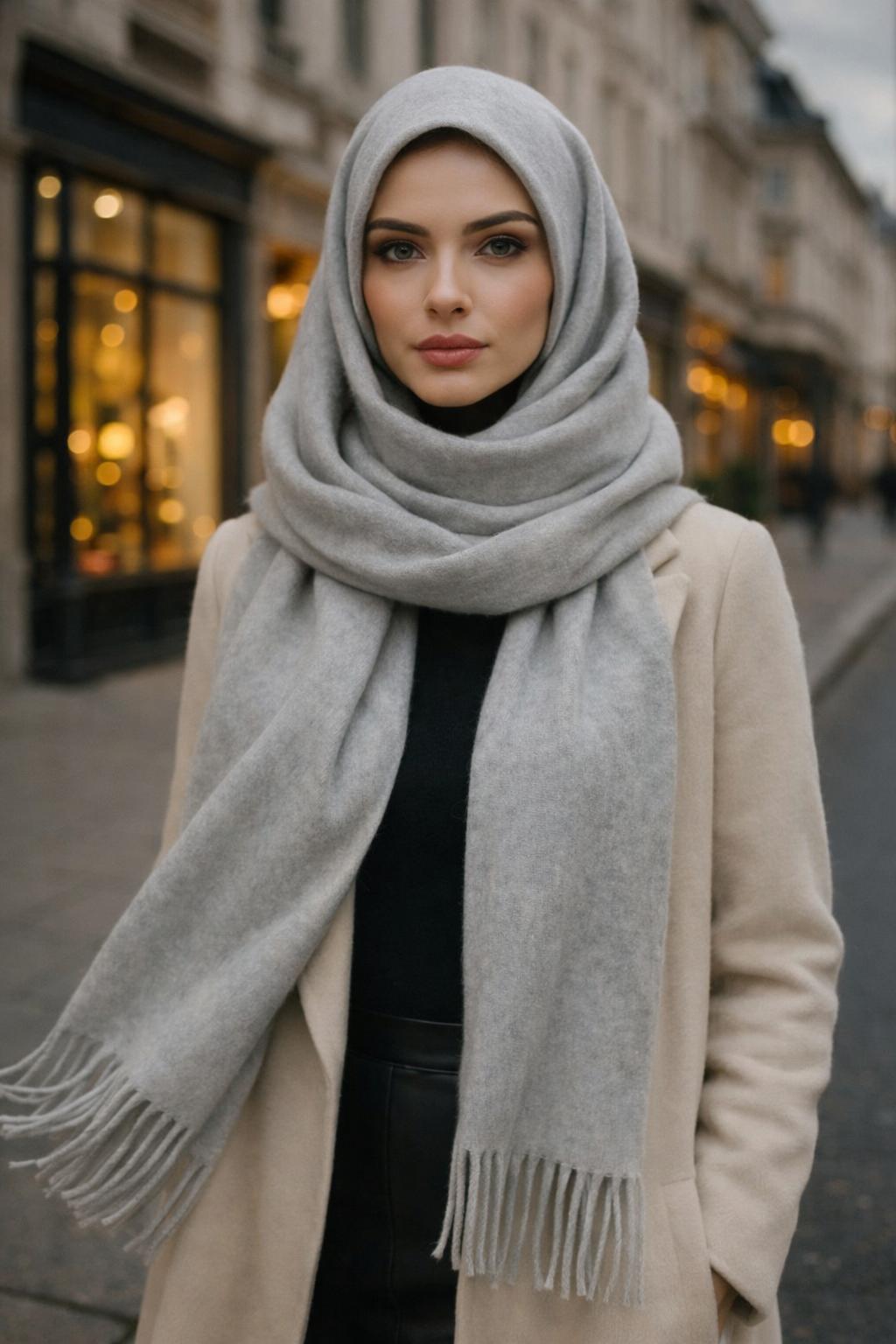 Lamelif Kadın Düz Püsküllü Atkı Şal