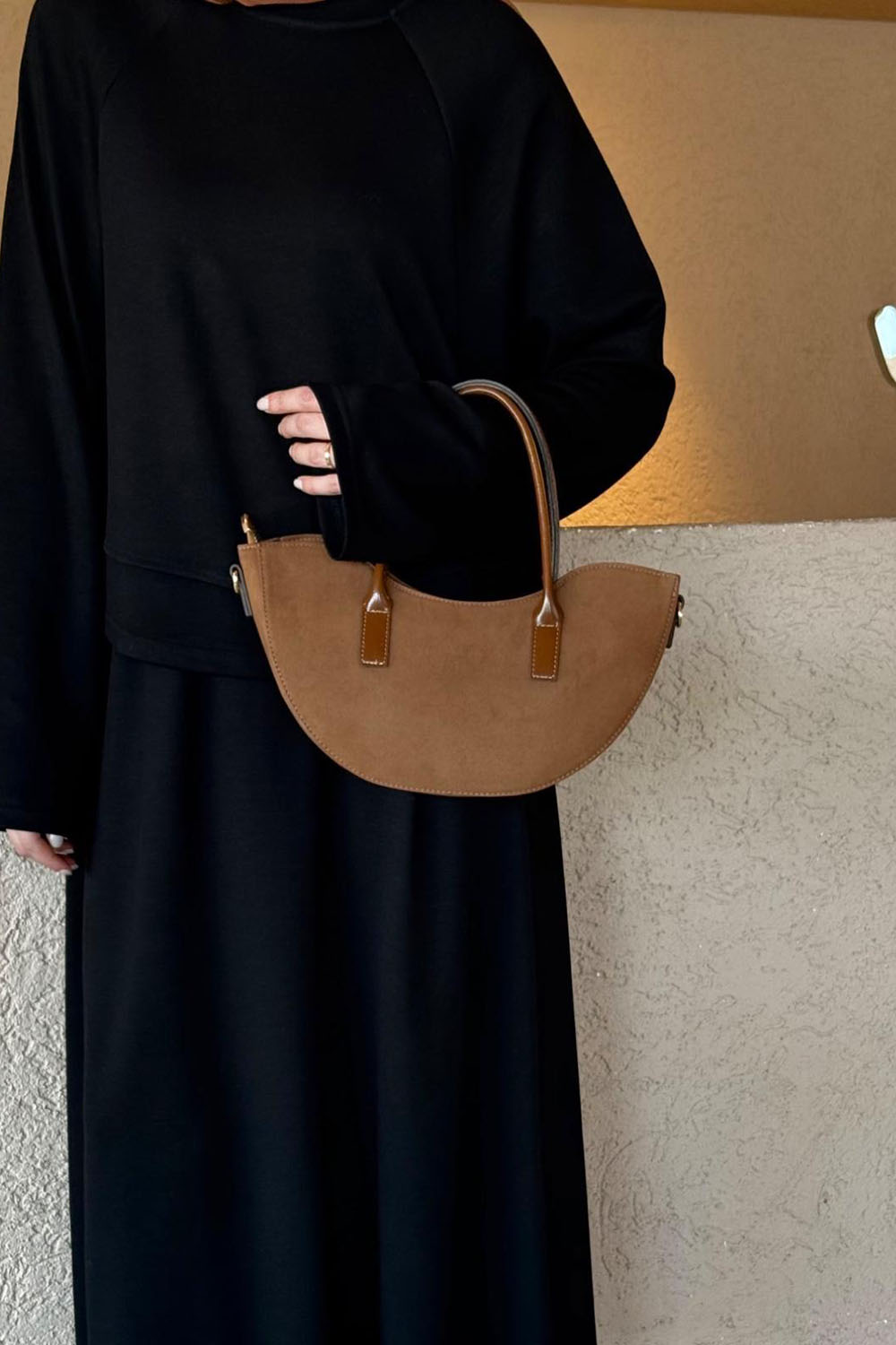 Lamelif Fora Süet Model Kadın Çapraz Çantası