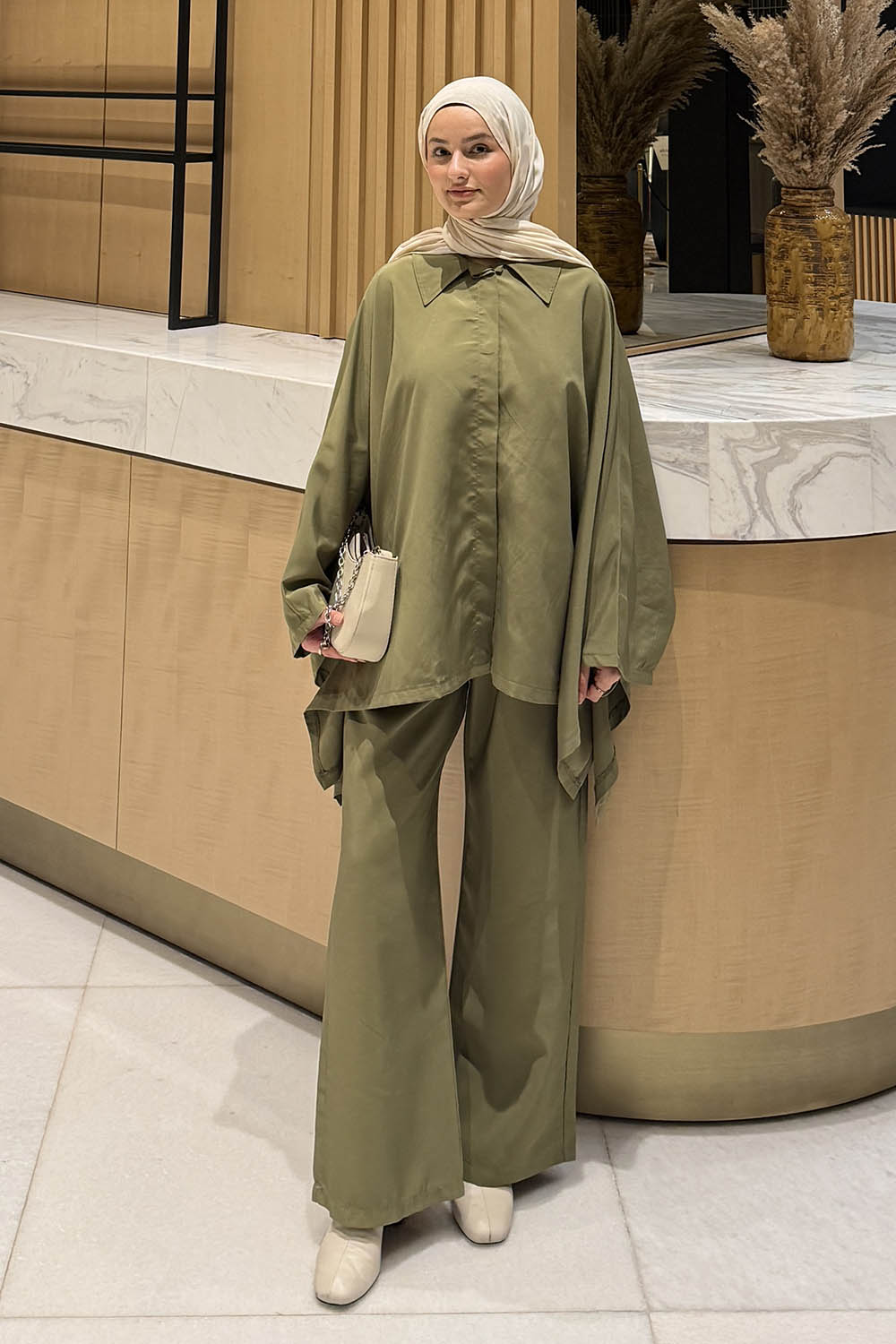 Lamelif Panço-Pantolon Takım Haki