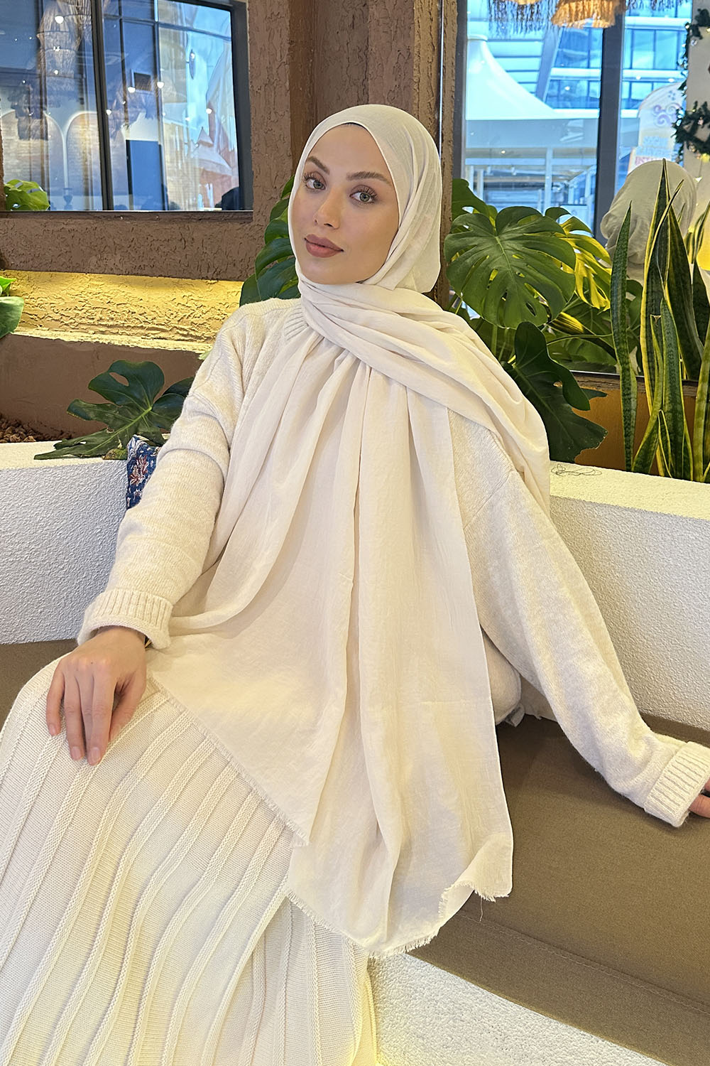 Lamelif Organik Premium Şal Bej