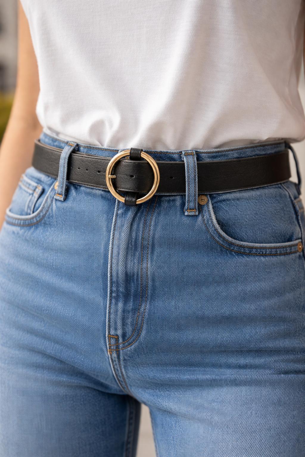 Lamelif Halka Tokalı Kadın Kemer Gold