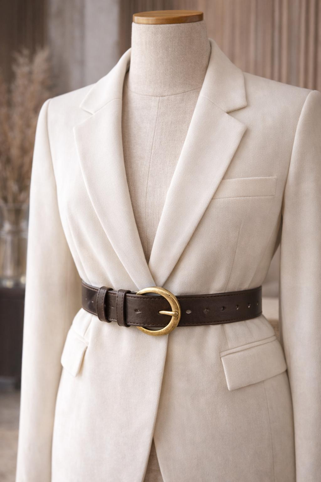 Lamelif Luna Gold Eskitme Tokalı Kadın Kemer