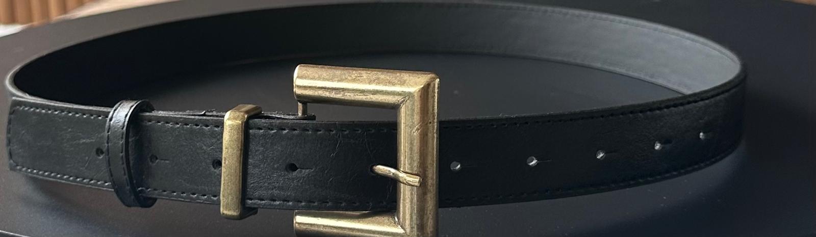 Lamelif Urban Classic Suni Deri Kemer Mat Gold Tokalı